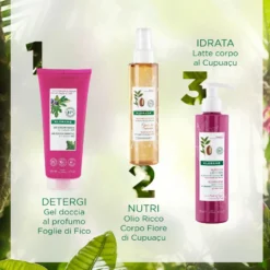 Klorane Gel Doccia Nutritivo Al Cupuaçu Bio Profumo Foglie Di Fico Idrata I Capelli 200ml
