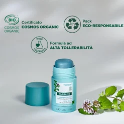 Klorane Maschera Stick Alla Menta Bio E All'argilla Opacizza Pelle Grassa 25g