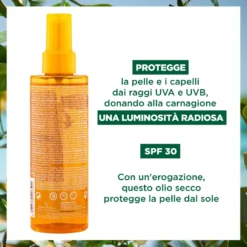 Klorane Olio Secco Solare Spf 30 Con Tamanu Bio E Monoi Protezione Solare Corpo E Capelli 200ml