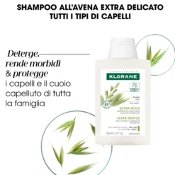 Klorane Shampoo All'avena Extra Delicato Tutti I Tipi Di Capelli 200ml