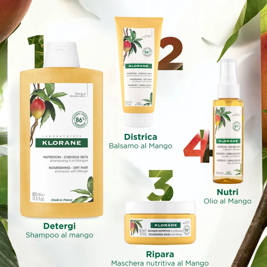 Klorane Shampoo Al Mango Capelli Secchi 200ml