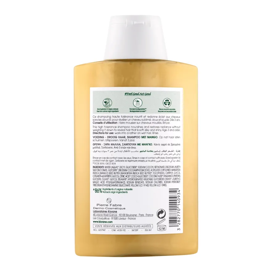 Klorane Shampoo Al Mango Capelli Secchi 200ml