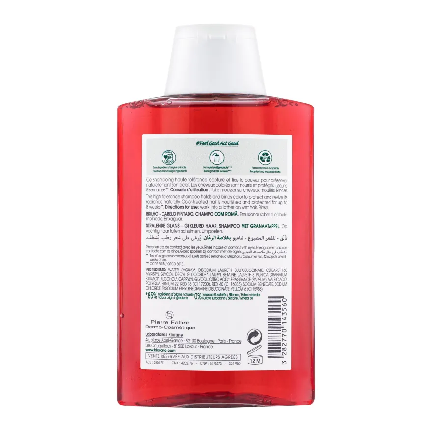 Klorane Shampoo Al Melograno Luminosità Capelli Colorati 200ml