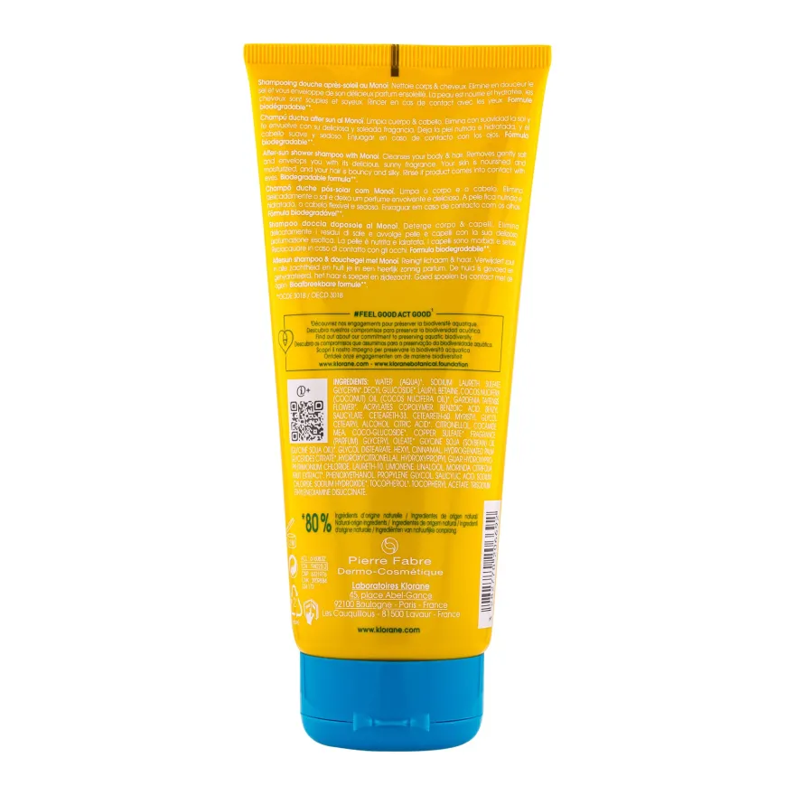 Klorane Shampoo Doccia Doposole Al Monoï Gel Doccia Doposole 200ml