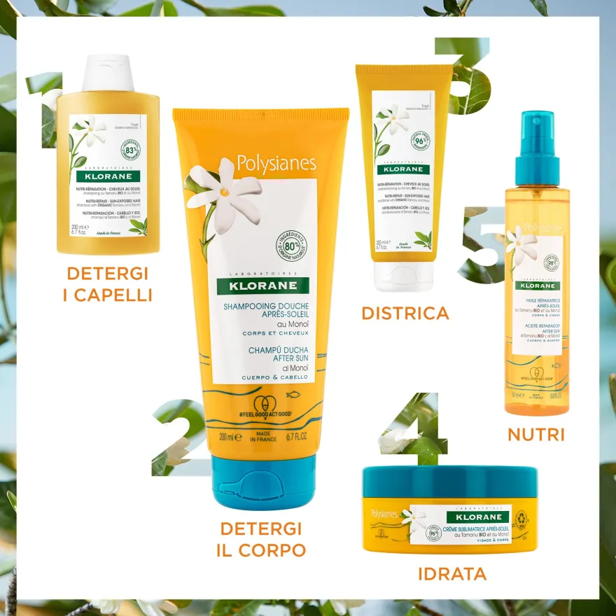 Klorane Shampoo Doccia Doposole Al Monoï Gel Doccia Doposole 200ml