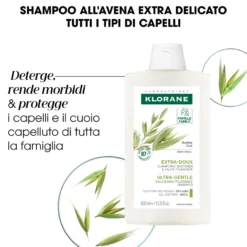 Klorane Shampoo Extra Delicato Al Latte Di Avena Bio Uso Frequente Per Tutta La Famiglia 400ml