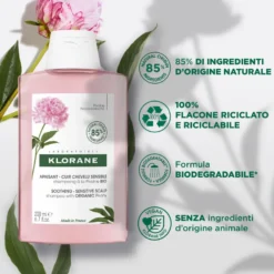 Klorane Shampoo Lenitivo E Protettivo Alla Peonia Bio Cuoio Capelluto Sensibile 200ml