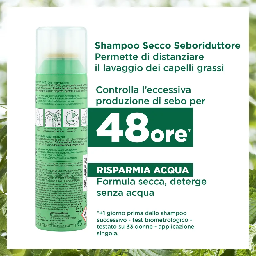 Klorane Shampoo Secco Ortica 150ml