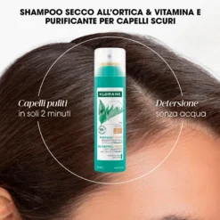 Klorane Shampoo Secco Ortica Per Capelli Scuri 150ml