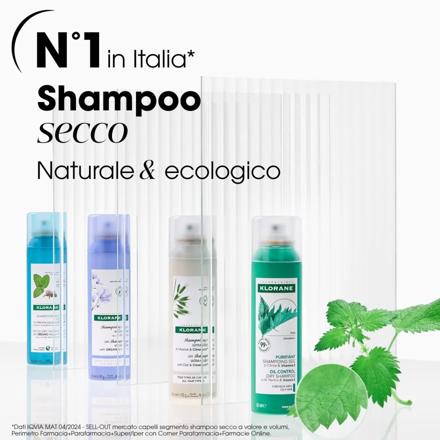 Klorane Shampoo Secco Ortica Per Capelli Scuri 150ml