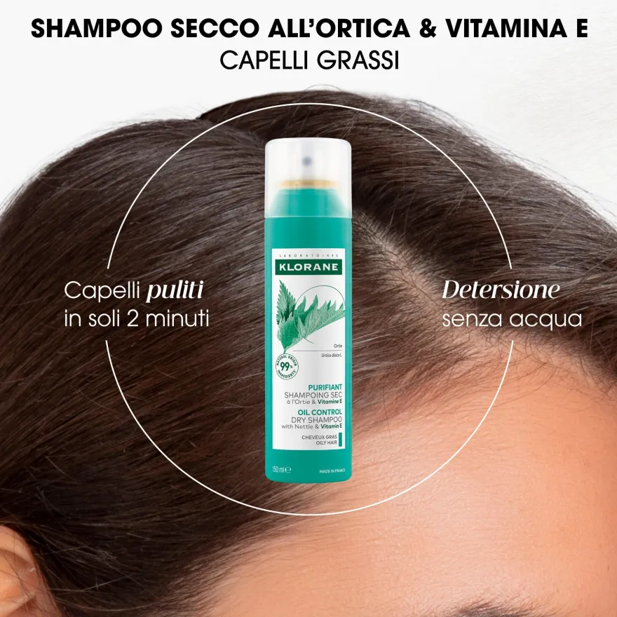 Klorane Shampoo Secco Ortica Purificante Capelli Grassi 150ml