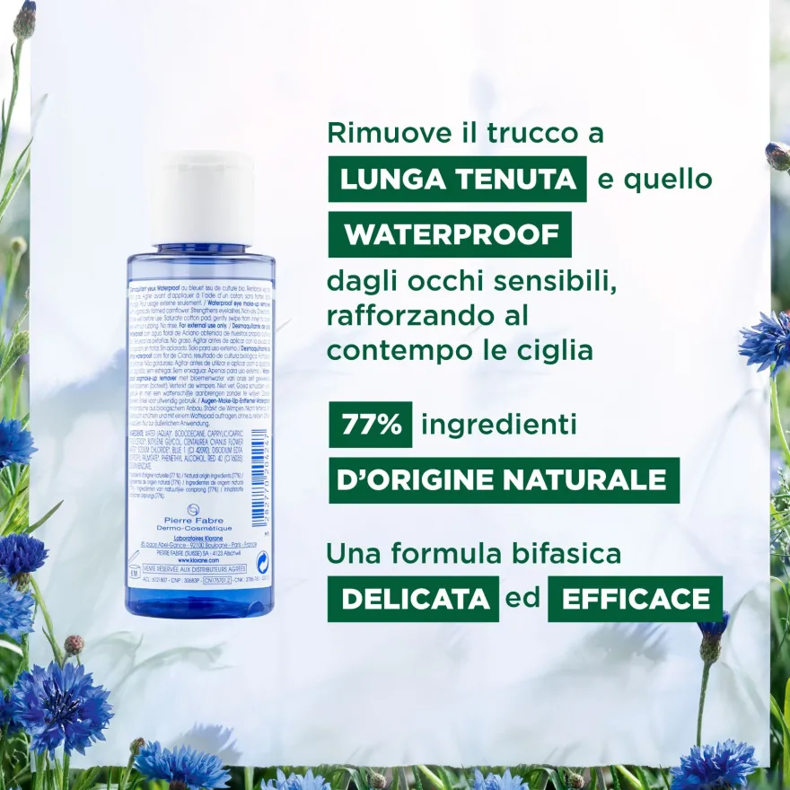 Klorane Struccante Occhi Waterproof Al Fiordaliso Bio Occhi Sensibili 100ml