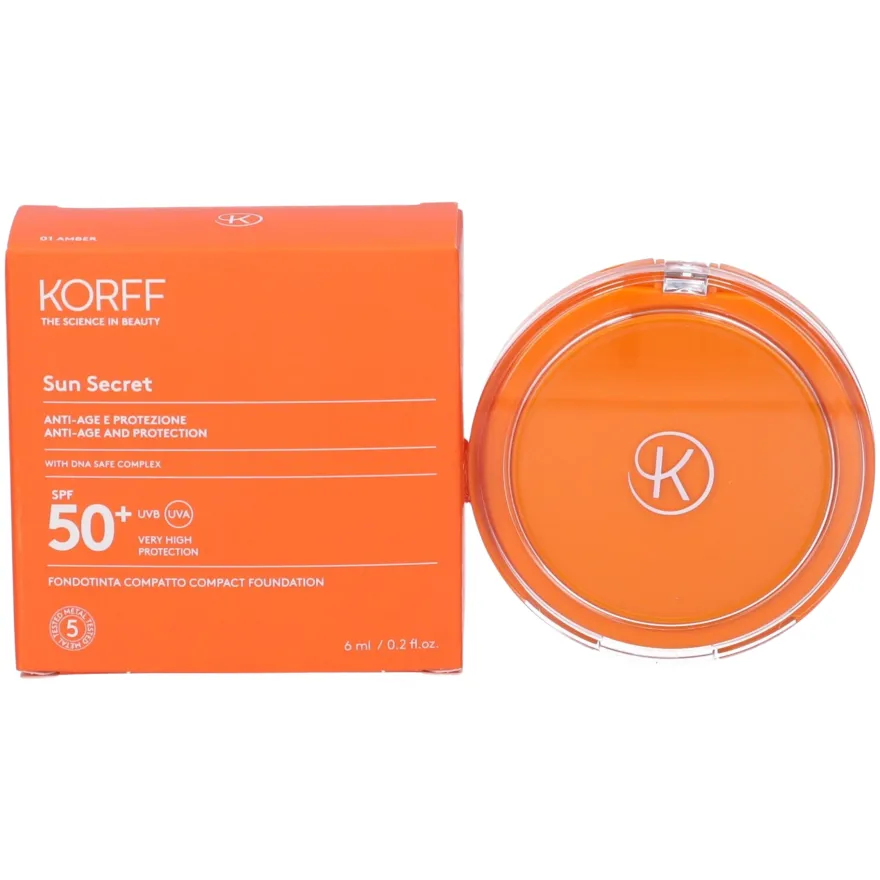 Korff Sun Secret Fondotinta Compatto Spf50+ 01 Amber 6ml