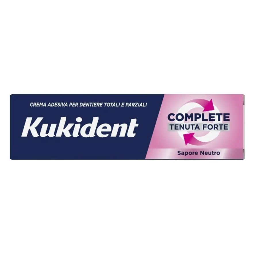 Kukident Complete Tenuta Forte Crema Adesiva Dentiere Totali E Parziali Gusto Neutro 47g