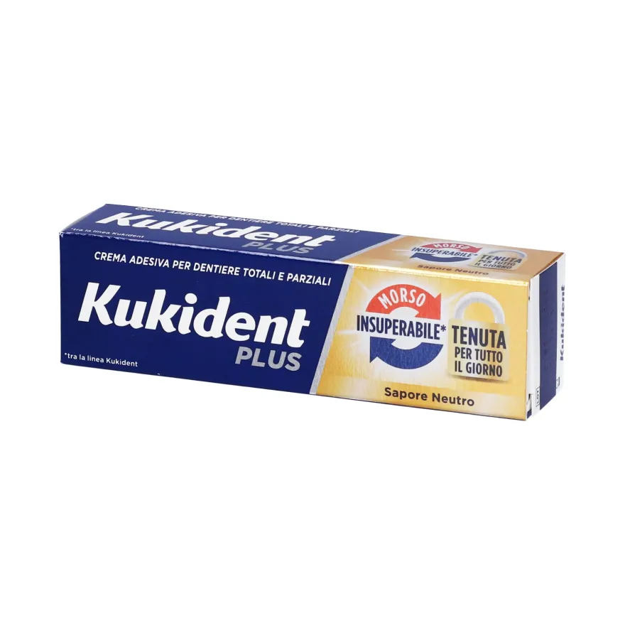 Kukident Plus Doppia Azione Crema Adesiva Dentiere 40g