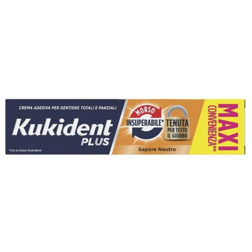 Kukident Plus Morso Insuperabile Crema Adesiva Per Dentiere Totali E Parziali Sapore Neutro 1 Pezzo