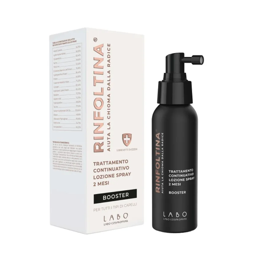 Labo Rinfoltina Booster Trattamento Lozione Spray Anticaduta Capelli 2 Mesi 100ml