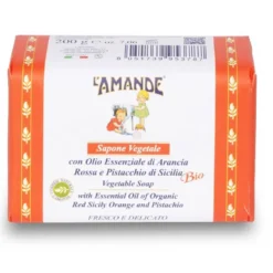 L'amande Aromatique Sapone Vegetale Arancia Rossa Pistacchio Di Sicilia 200g