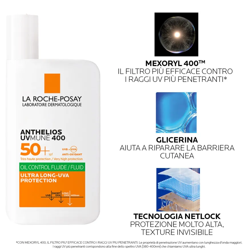 La Roche-posay Anthelios Uvmune Fluido Oil Control Spf50+ Solare Viso 50ml