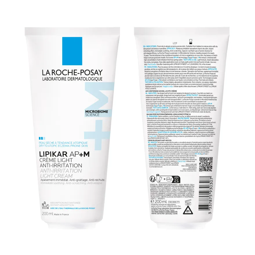 La Roche Posay Lipikar Balsamo Leggero Ap+m Idratante Per Pelle Secca 200ml