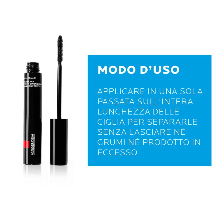 La Roche-posay Toleriane Mascara Waterproof Nero Resistente E Ristrutturante Con Olio Di Jojoba 6,9ml