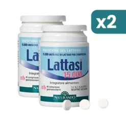 Lattasi 15000 Integratore Digestione Lattosio 2 confezioni da 40 Compresse