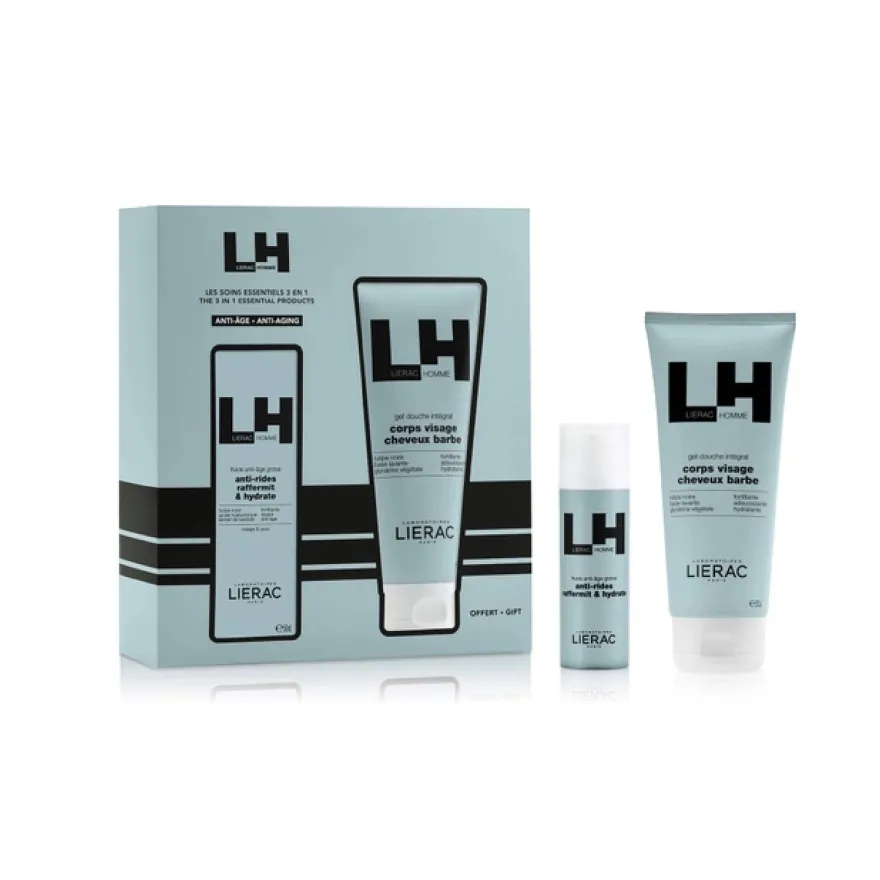 Lierac Homme Cofanetto Fluido Anti-età Globale 50ml + Gel-doccia Multifunzione 200ml