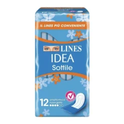 Lines Idea Sottile Assorbente Anatomico Ripiegato 12 Pezzi