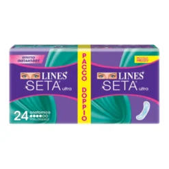 Lines Seta Ultra Assorbente Anatomico Asciutto Pulito 24 Pezzi