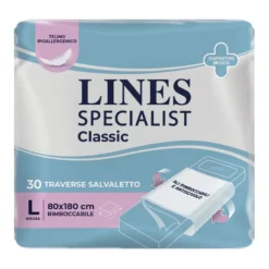 Lines Specialist Classic Traversa Assorbente Per Incontinenza 80x180cm 30 Pezzi