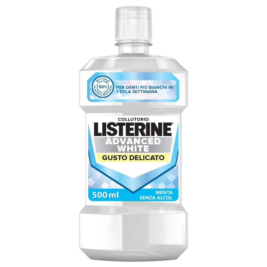 Listerine Advanced White Collutorio Gusto Delicato 500ml