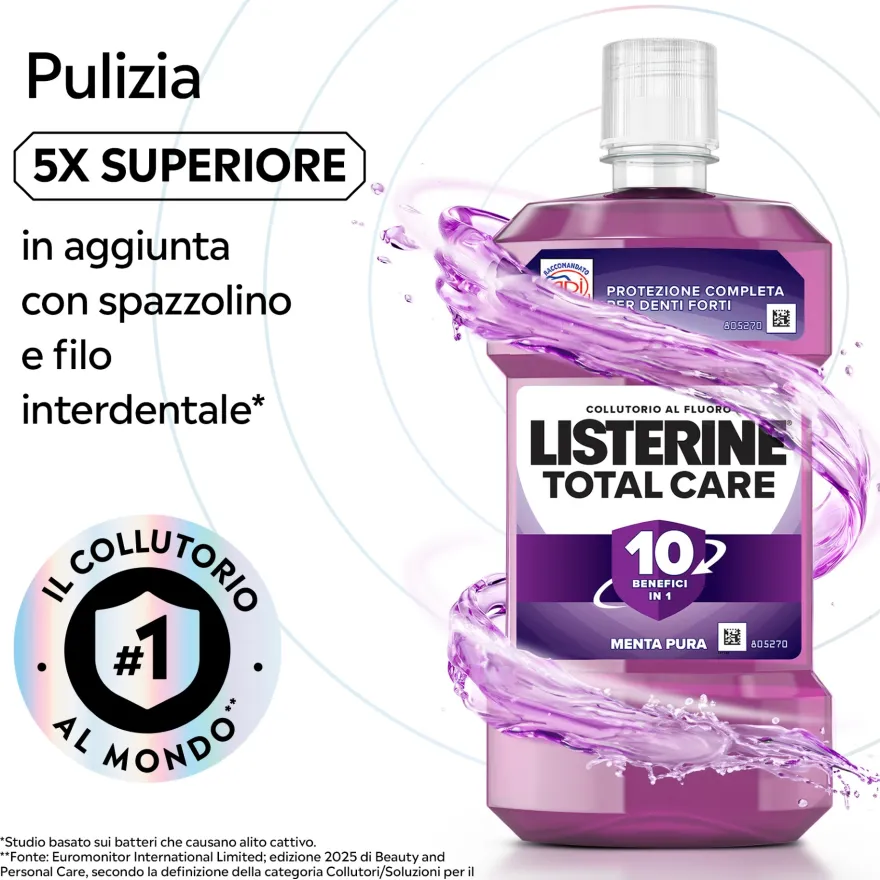 Listerine Colluttorio Total Care Menta Pura 500ml