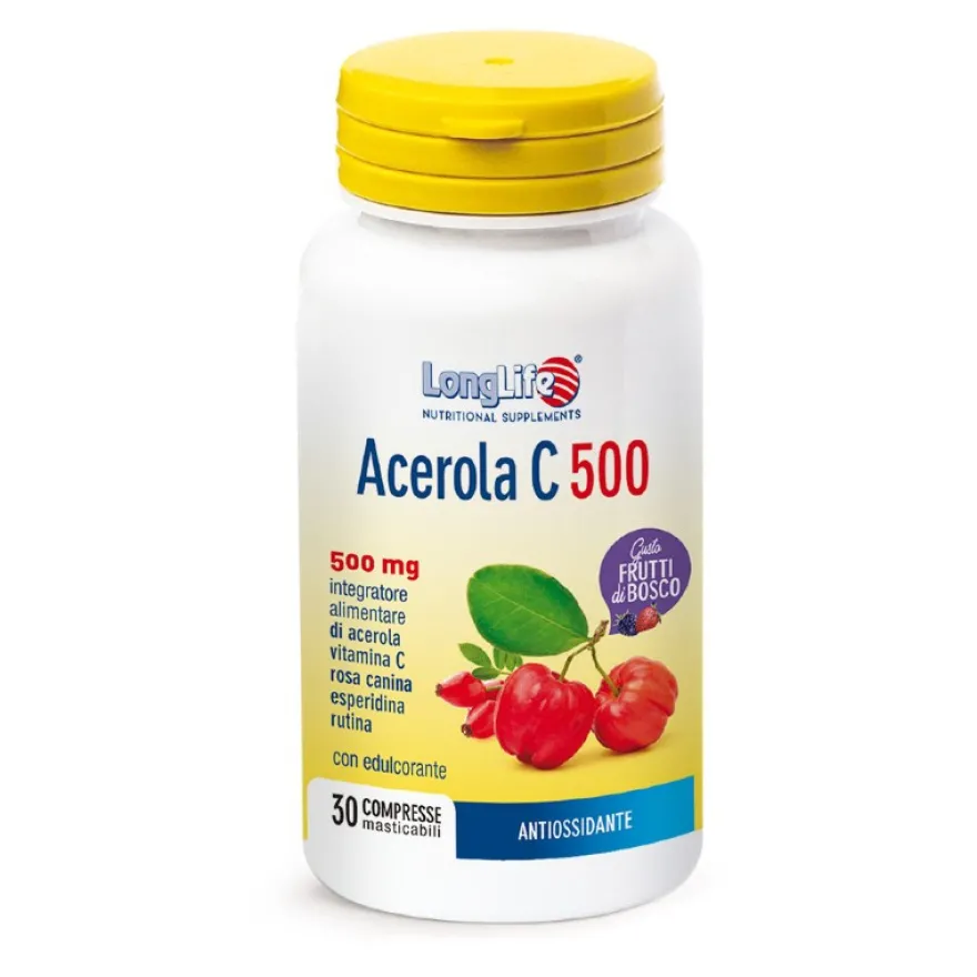 Longlife Acerola C500 Frutti Di Bosco Integratore Alimentare 30 Compresse