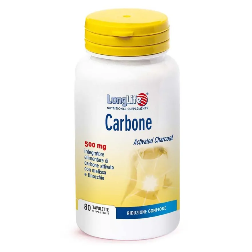 Longlife Carbone Integratore Intestino 80 Tavolette