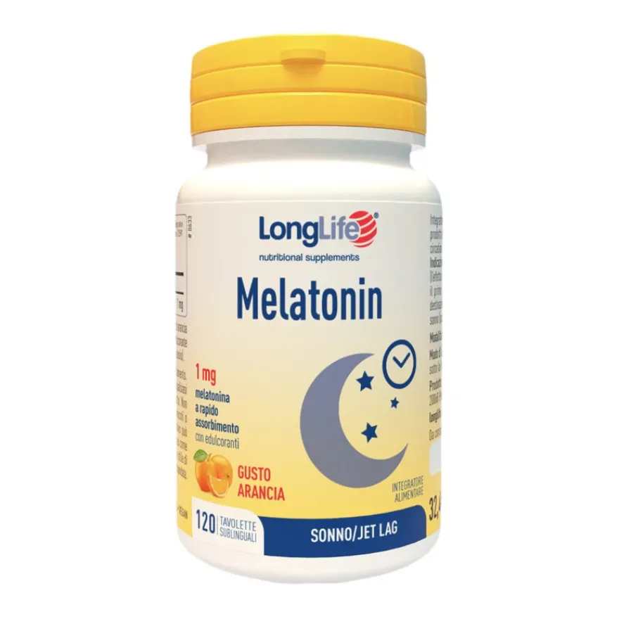 Longlife Melatonin Integratore Di Melatonina 1 Mg Gusto Arancia 120 Tavolette