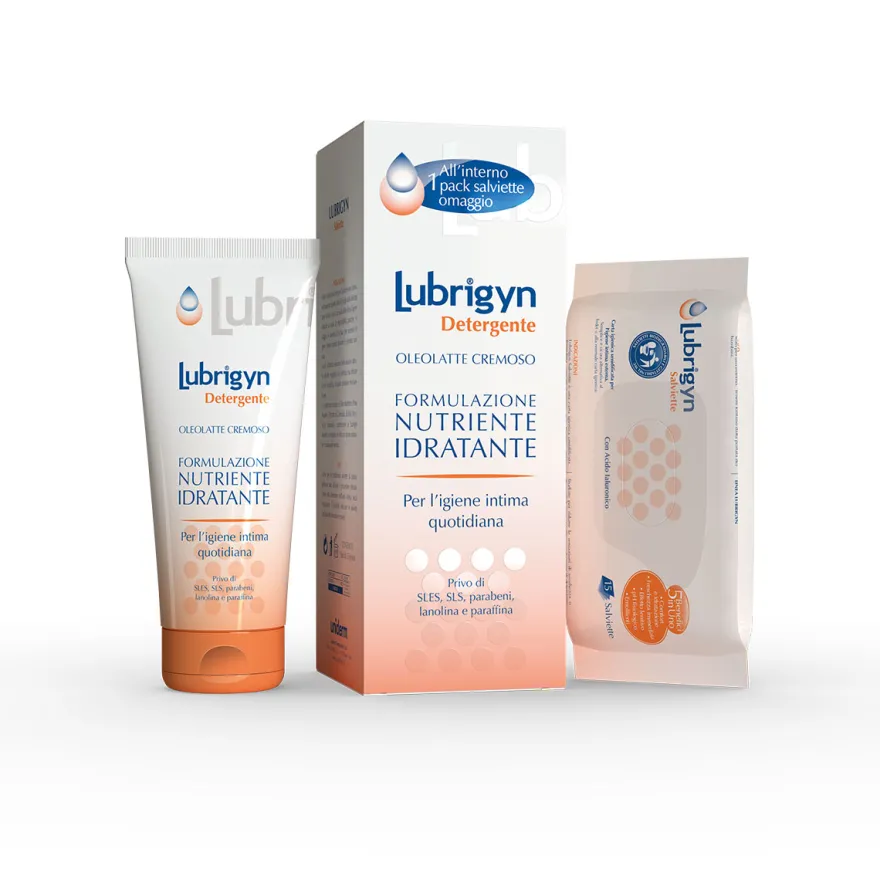 Lubrigyn Cofanetto Detergente 200ml + Salviette Intime 15 Pezzi