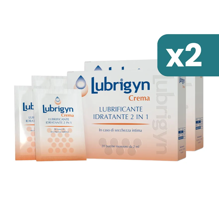 Lubrigyn crema vaginale lubrificante bipacco 2x20 bustine 2ml