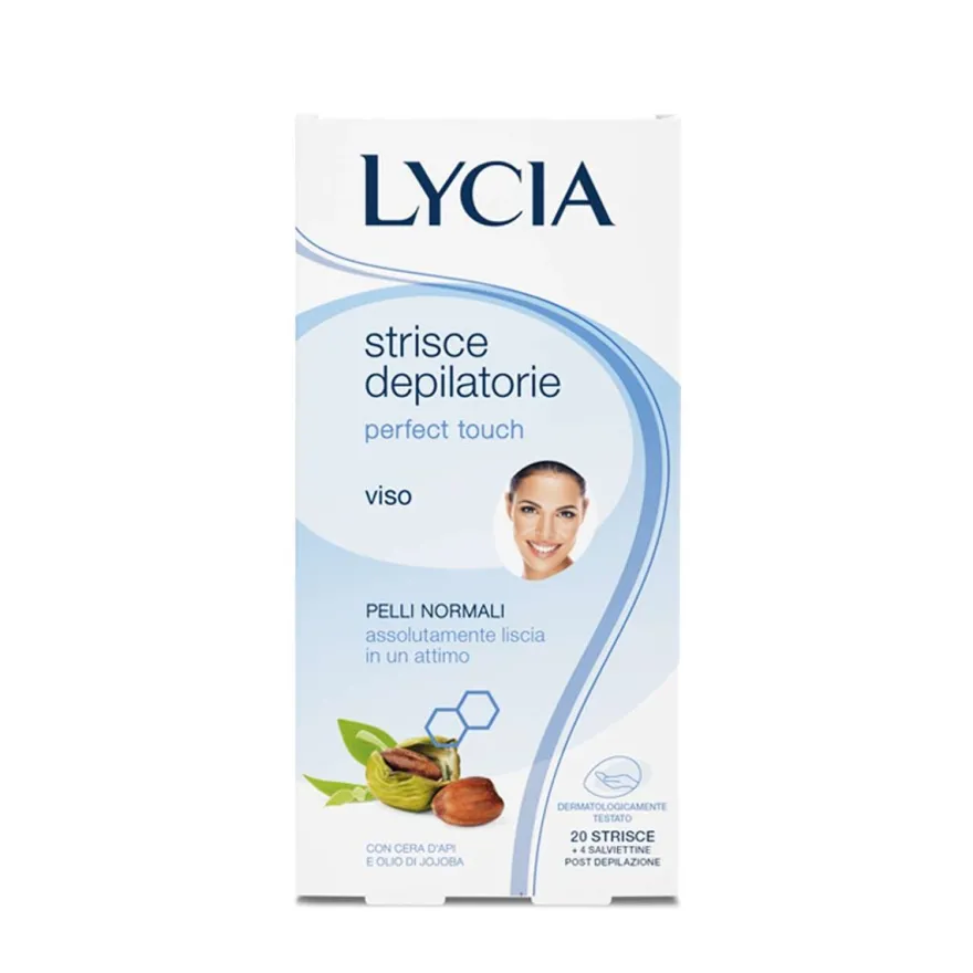 Lycia Perfect Touch Strisce Depilatorie Viso 20 Pezzi