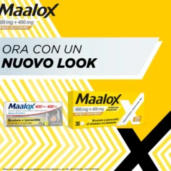Maalox 400+400mg Contro Acidità Di Stomaco Occasionale Senza Zucchero 30 Compresse