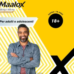 Maalox 400+400mg Contro Acidità Di Stomaco Occasionale Senza Zucchero 30 Compresse