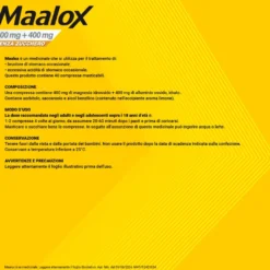 Maalox 400+400mg Contro Acidità Di Stomaco Occasionale Senza Zucchero 30 Compresse