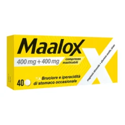 Maalox 400+400mg Contro Acidità Di Stomaco Occasionale 40 Compresse