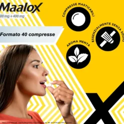 Maalox 400+400mg Contro Acidità Di Stomaco Occasionale 40 Compresse