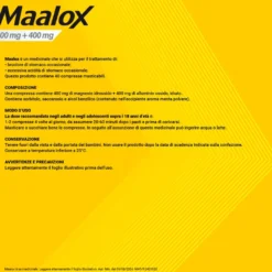 Maalox 400+400mg Contro Acidità Di Stomaco Occasionale 40 Compresse
