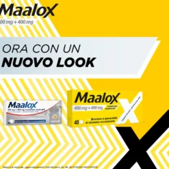 Maalox 400+400mg Contro Acidità Di Stomaco Occasionale 40 Compresse