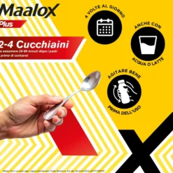 Maalox Plus Sospensione Orale Contro Bruciore E Acidità Di Stomaco 2 confezioni da 250ml