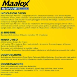 Maalox Reflurapid Advance Antiacido Reflusso Gastroesofageo E Bruciore Di Stomaco 20 Bustine