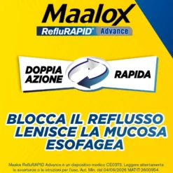 Maalox Reflurapid Advance Antiacido Reflusso Gastroesofageo E Bruciore Di Stomaco 20 Bustine