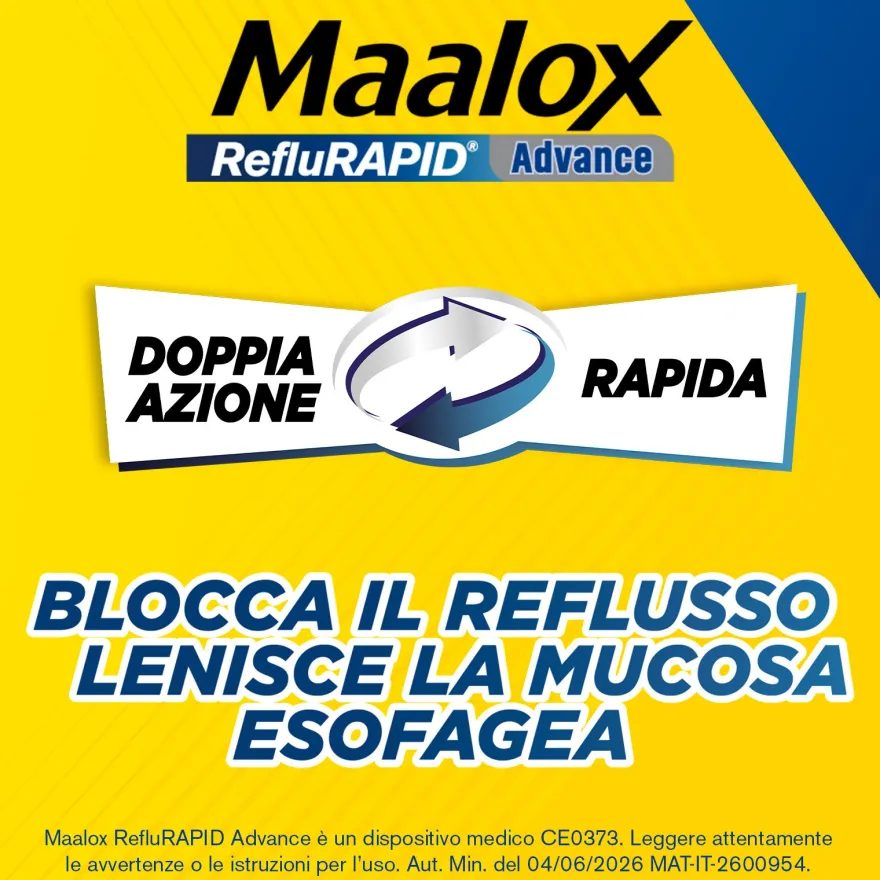 Maalox Reflurapid Advance Antiacido Reflusso Gastroesofageo E Bruciore Di Stomaco 20 Bustine