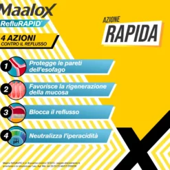 Maalox Reflurapid Blocca Il Reflusso Riduce Il Bruciore 40 Compresse